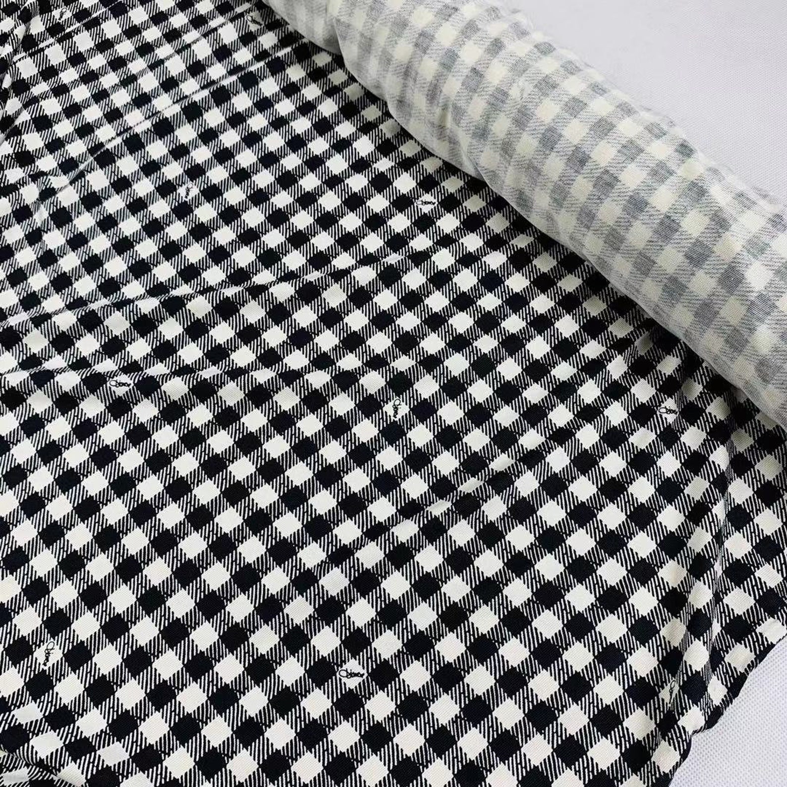 Print plaid knit silk fabric by the yard Etsy