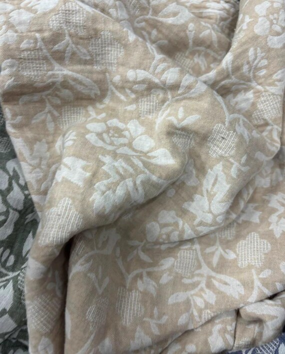 Jacquard Floral Linen Cotton Fabric By The Yard