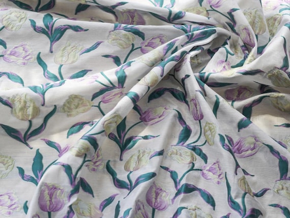 Tulip Jacquard brocade fabric by the yard