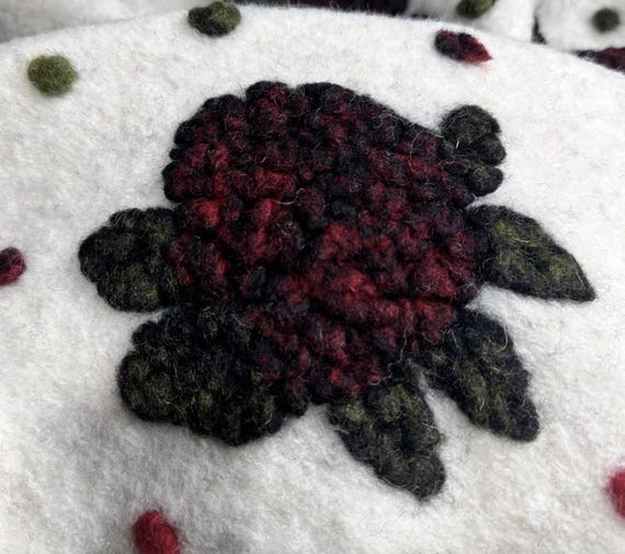 Floral Knit wool fabric by the yard