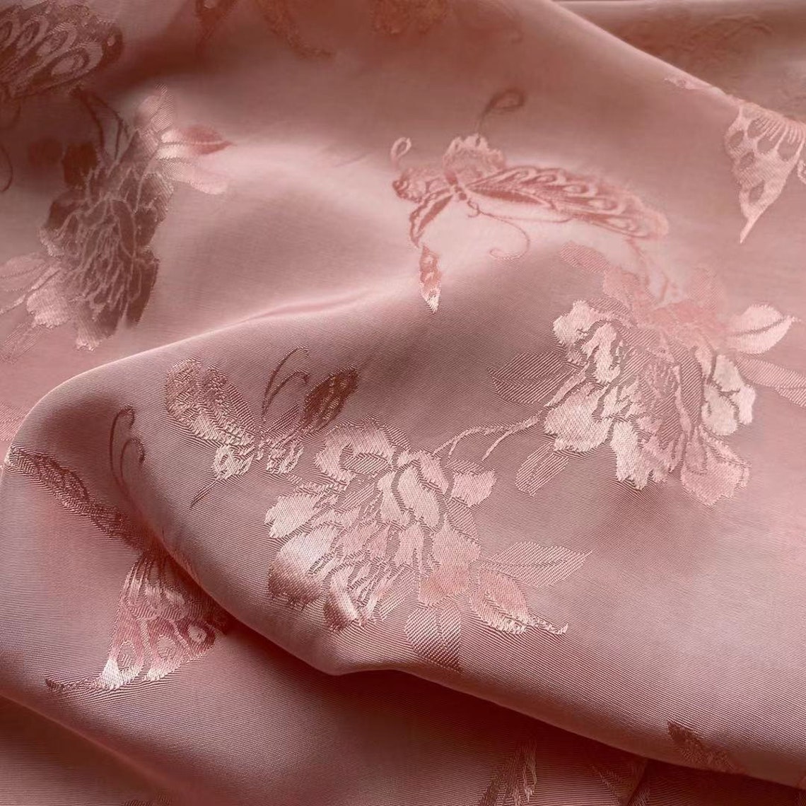 Jacquard floral damask viscose fabric by the yard Etsy