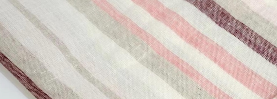 Stripes linen fabric, striped linen fabric by the yard