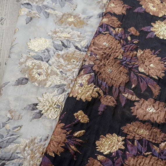 Jacquard brocade fabric by the yard