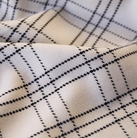 Plaid wool fabric by the yard