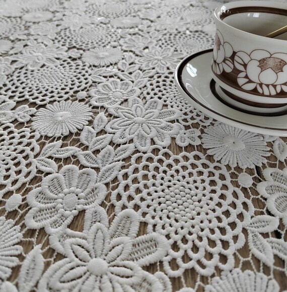 Flowers Embroidery guipure fabric By the yard