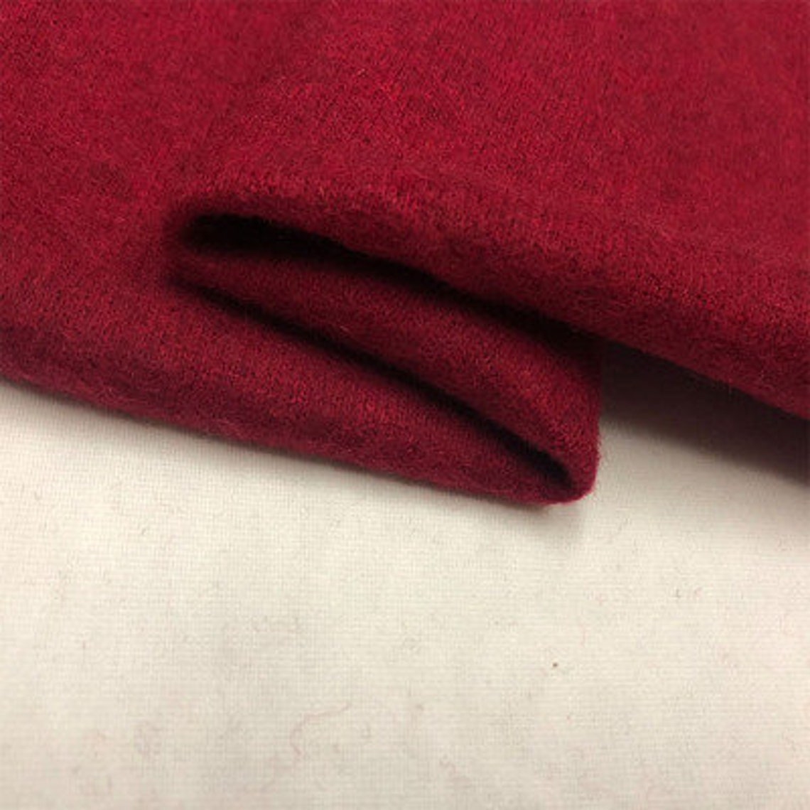 Bright Red/green/red Knit Cashmere Wool Fabric Japanese - Etsy