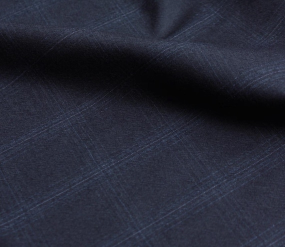 Italian Fabric Plaid Worsted Wool fabric by the yard for Suiting