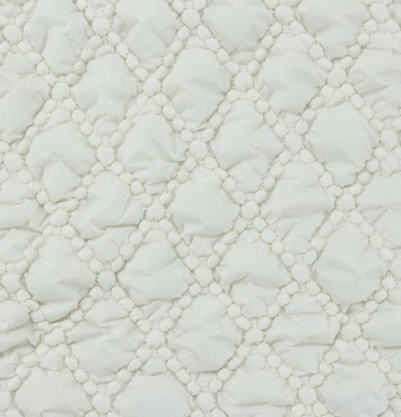 Embroidered Textured quilted padded fabric by the yard