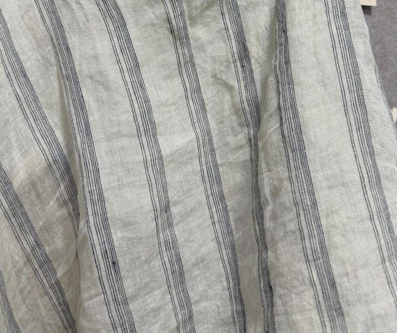 Striped linen fabric by the yard