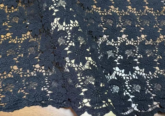 Flowers Embroidery lace fabric by the yard