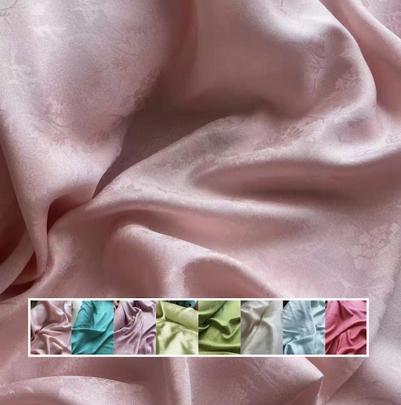 Multi Color Options Jacquard silk fabric by the yard