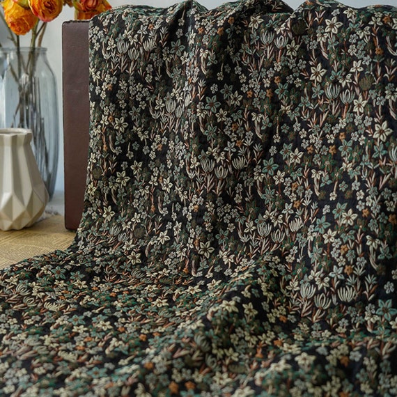 Jacquard brocade fabric by the yard