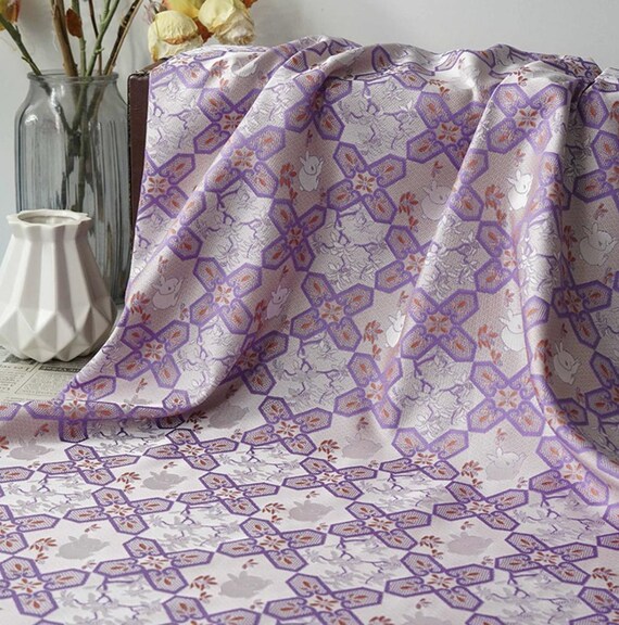 Jacquard brocade fabric by the yard