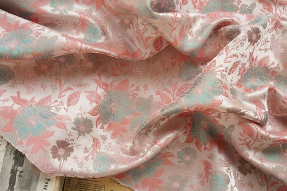 Jacquard brocade fabric by the yard
