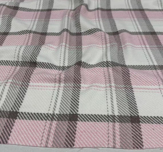 Plaid wool fabric by the yard