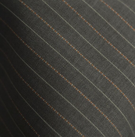 Striped Wool fabric, Worsted wool fabric by the yard