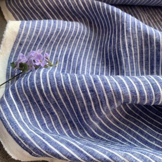 Striped Linen fabric by the yard