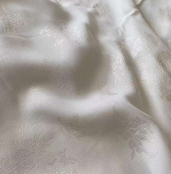 Jacquard embossed silk fabric by the yard