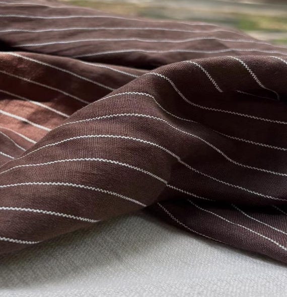 Striped Linen fabric by the yard