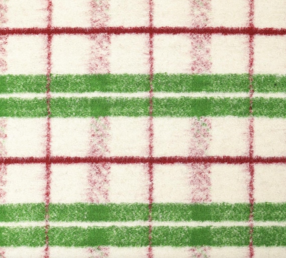Plaid Knit wool fabric by the yard