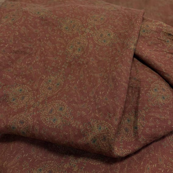 Print floral linen fabric by the yard