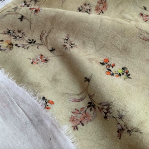 Print linen fabric by the yard