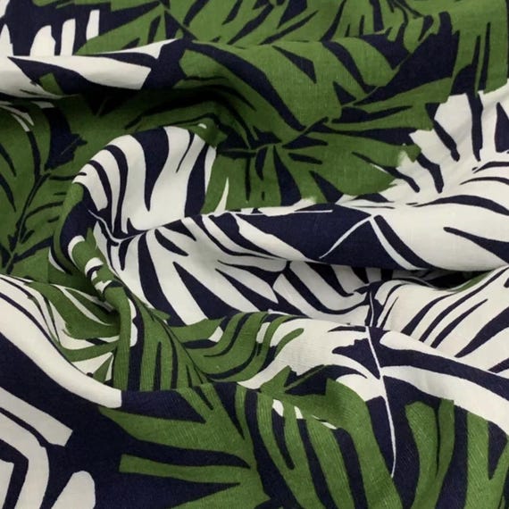 Print tencel linen fabric by the yard
