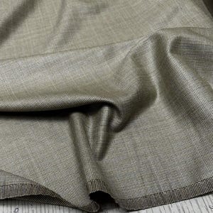 Plaid silk wool fabric, worsted suiting trousers fabric by the yard