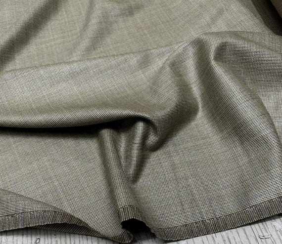 Plaid silk wool fabric, worsted suiting trousers fabric by the yard