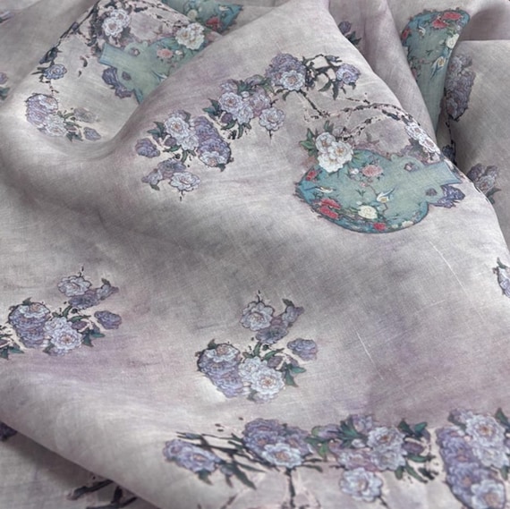 Print ramie fabric by the yard