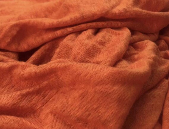 Knit linen jersey fabric by the yard