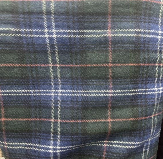 Plaid Wool fabric by the yard