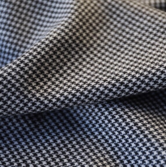 Houndstooth worsted wool fabric by the yard