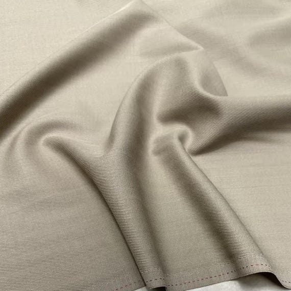 Beige Worsted Wool fabric by the yard