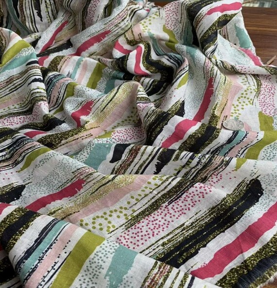 Print Linen fabric by the yard