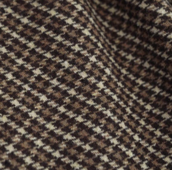 Houndstooth Plaid Wool fabric by the yard