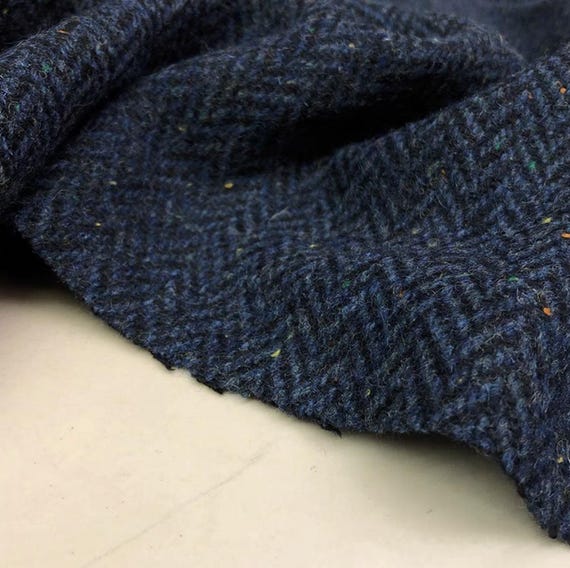Herringbone wool fabric by the yard