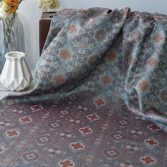 Jacquard brocade fabric by the yard
