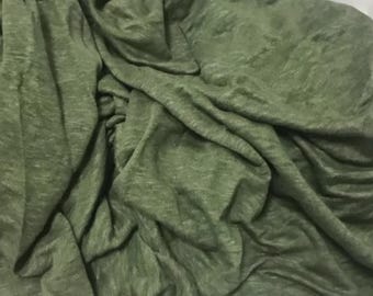 Knit linen jersey fabric by the yard