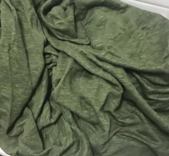 Knit linen jersey fabric by the yard