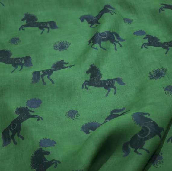 Horse Print ramie fabric by the yard