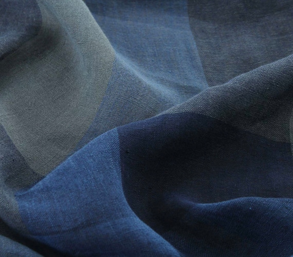 Plaid linen fabric, Grid linen fabric, Gingham linen fabric, Checkered linen fabric by the yard