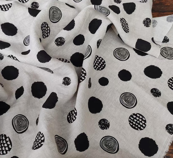 Print linen fabric by the yard