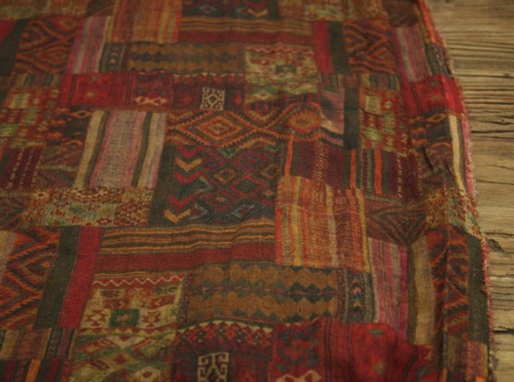 Print floral linen fabric by the yard