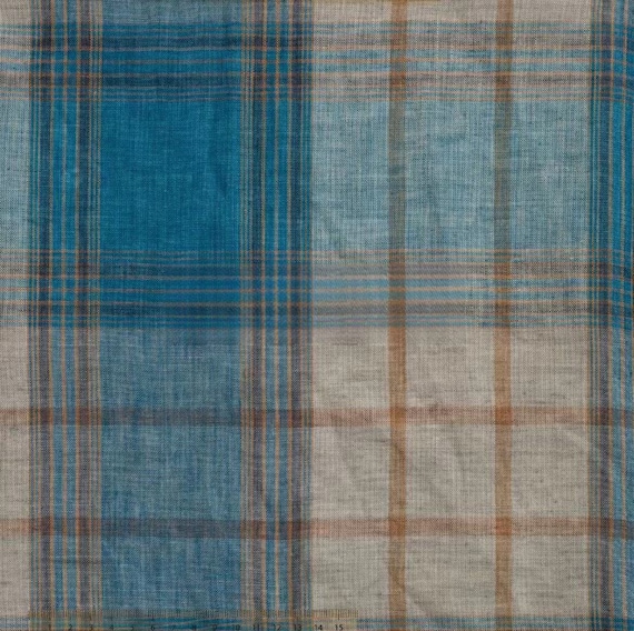 Plaid linen fabric by the yard