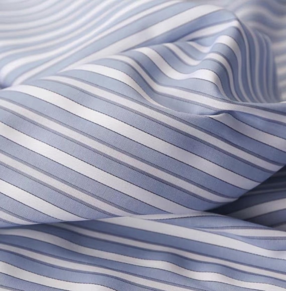 Striped cotton fabric by the yard
