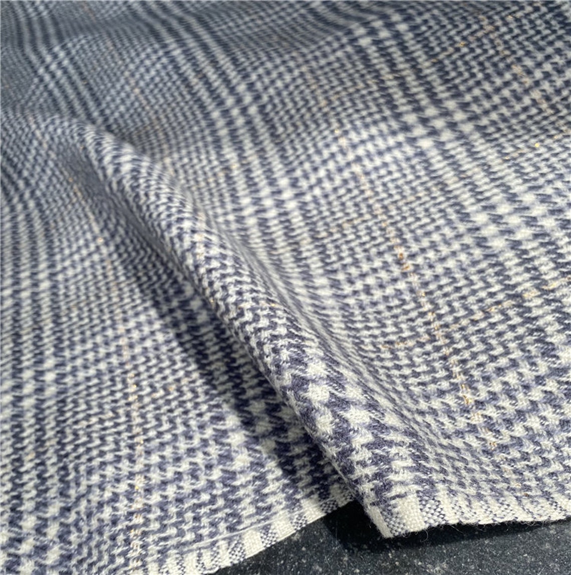 Plaid virgin wool fabric woolen fabric by the yard Etsy