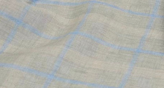 Plaid linen fabric, Grid linen fabric, Checkered linen fabric, Gingham linen fabric by the yard