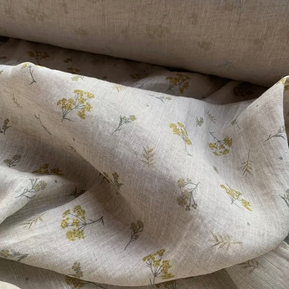 Print Linen fabric by the yard