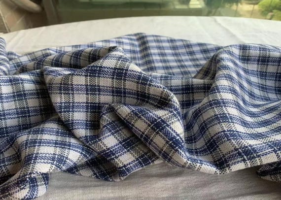 Heavy Weight plaid linen fabric by the yard Upholstery Fabric